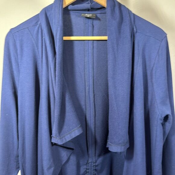 SPLITS59 Women's Draped Open Front Cardigan Jacket Blue Size Medium - Picture 5 of 11